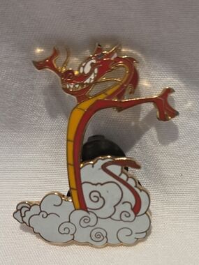 Disney Red and Yellow Mushu Dragon Enamel Pin 2002